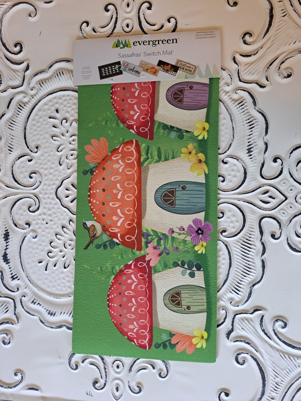Evergreen Sassafras Green Mushroom Door Mat - Whimsical Kids Design